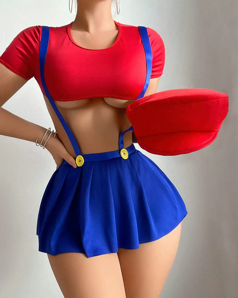 2-Pcs Sexy Lingerie Set Hot Girls Passion Seduction Uniform - Image 3