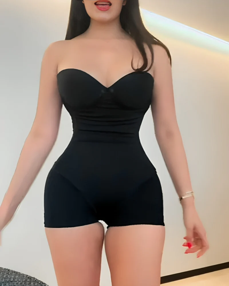 Back Lace-up Bodysuit Thong Seamless Shapewear - Image 9
