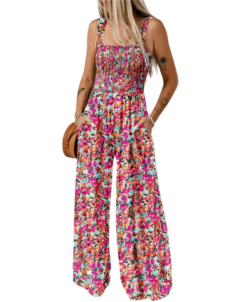 Bohemian Sleeveless Wide Leg Jumpsuit With Pockets - Image 15