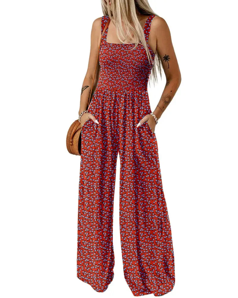 Bohemian Sleeveless Wide Leg Jumpsuit With Pockets - Image 20