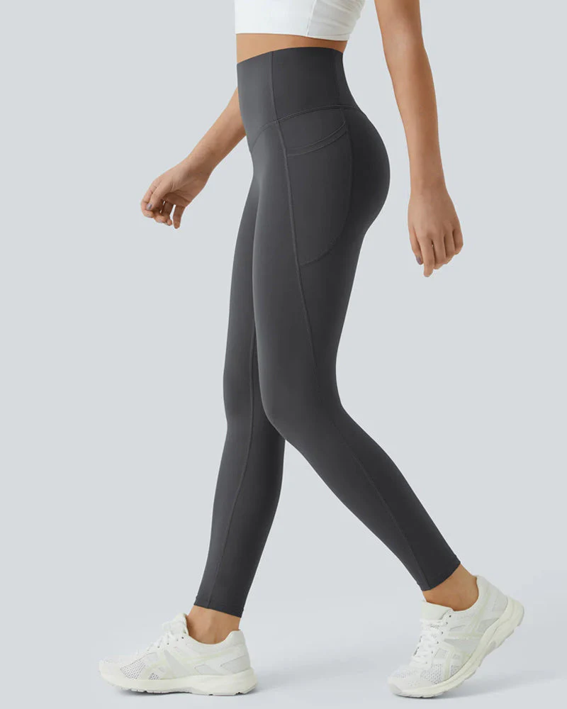 Butt Lifting Tummy Control Side Pocket High Waisted Shaping Training Leggings - Image 12