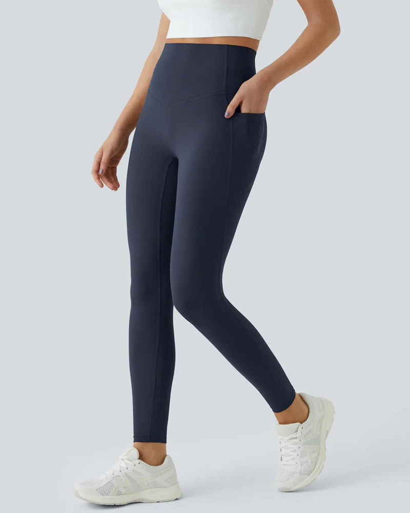 Butt Lifting Tummy Control Side Pocket High Waisted Shaping Training Leggings - Image 22