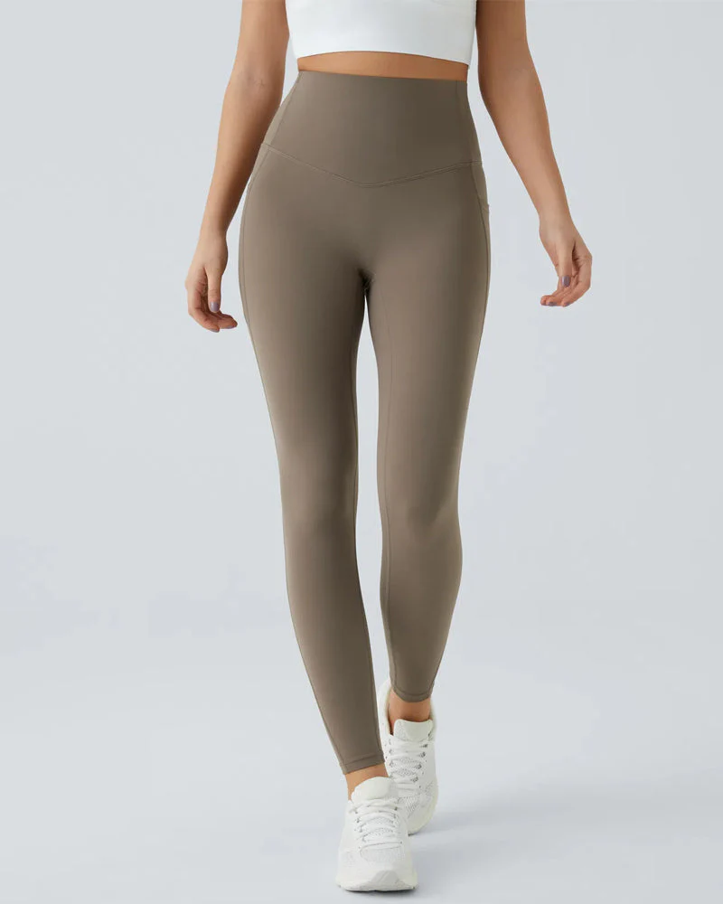 Butt Lifting Tummy Control Side Pocket High Waisted Shaping Training Leggings - Image 40
