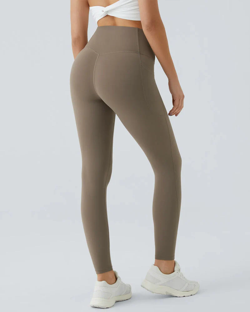 Butt Lifting Tummy Control Side Pocket High Waisted Shaping Training Leggings - Image 43