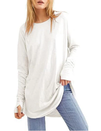 Casual Thumbhole Long Sleeve Top - Image 8