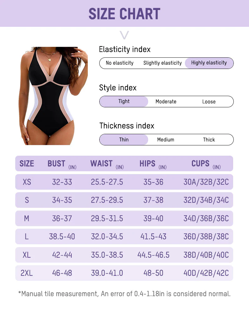 Color Block Tummy Control One-Piece Swimsuit - Image 17