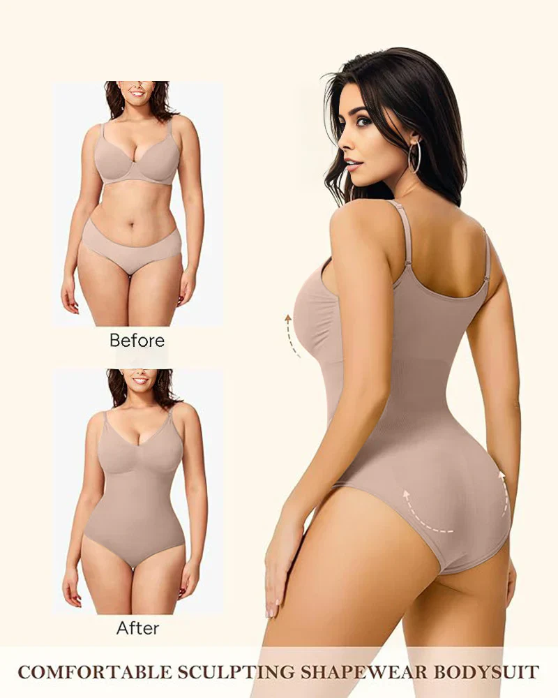 Comfortable tummy control with hip lifting and body shaping camisole shapewear - Image 12