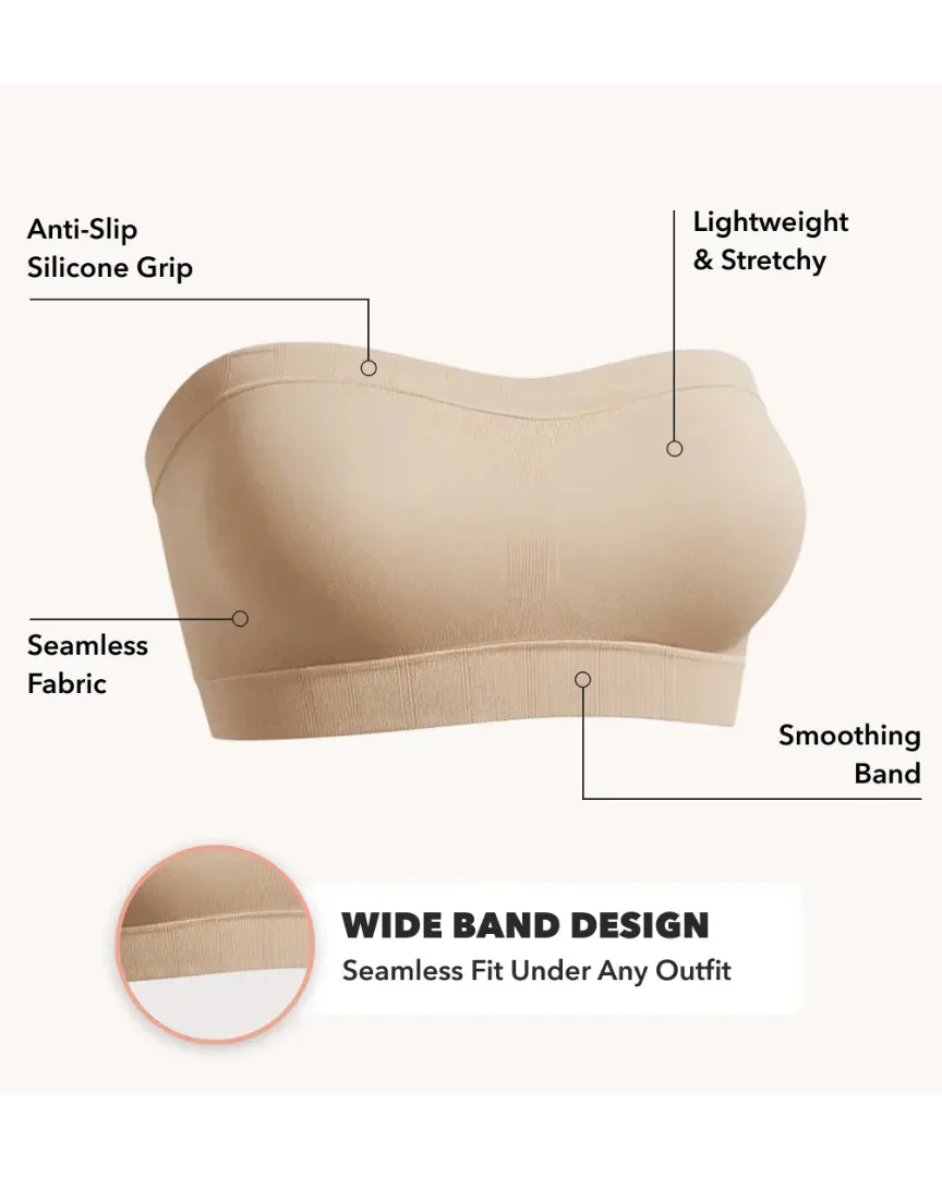 Wireless Backless Bandeau Bra Anti‑Slip Convertible Straps Plus Size - Image 7