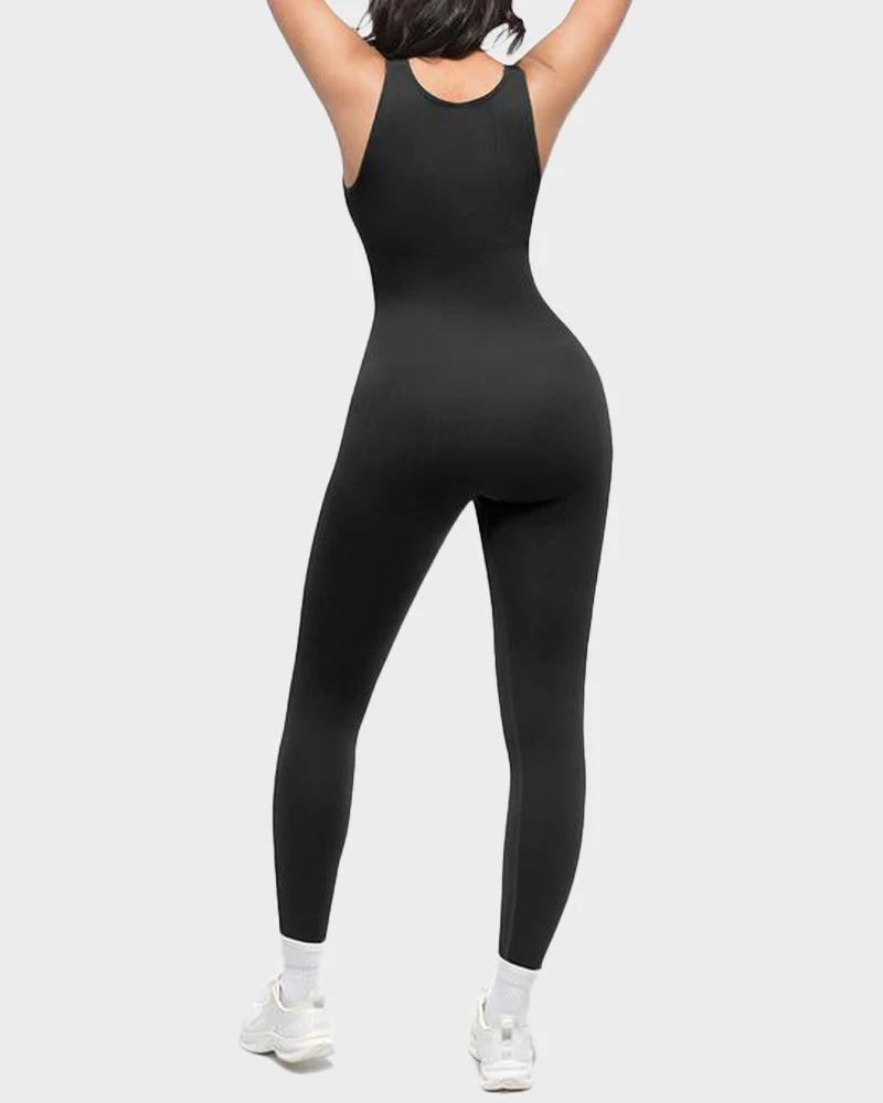 Deep V Tummy Control Sculpting Jumpsuit - Image 3