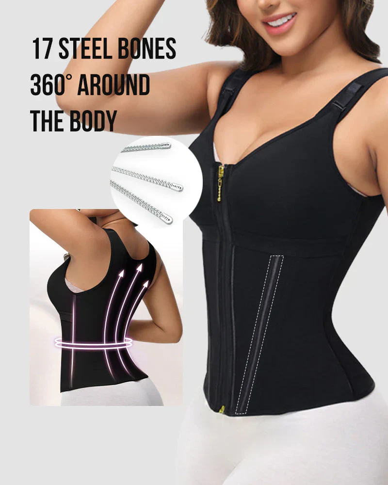 Double-Layer Tummy Control Waist Shaper Girdle With Bra - Image 6