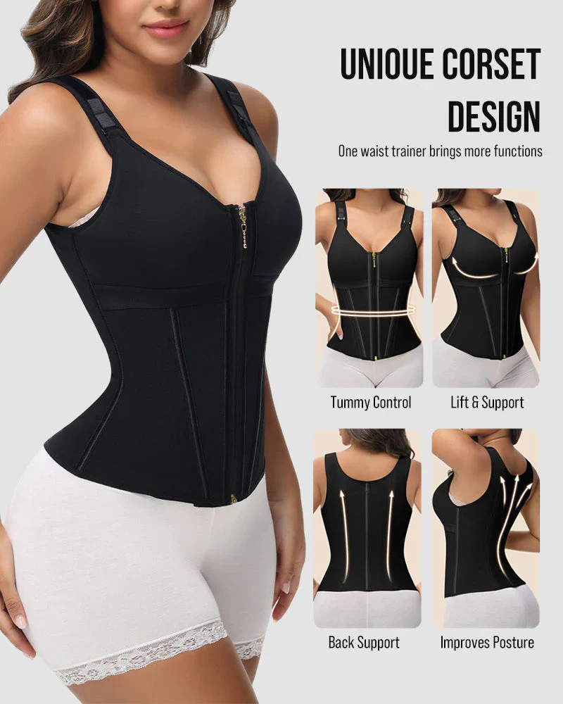 Double-Layer Tummy Control Waist Shaper Girdle With Bra - Image 8