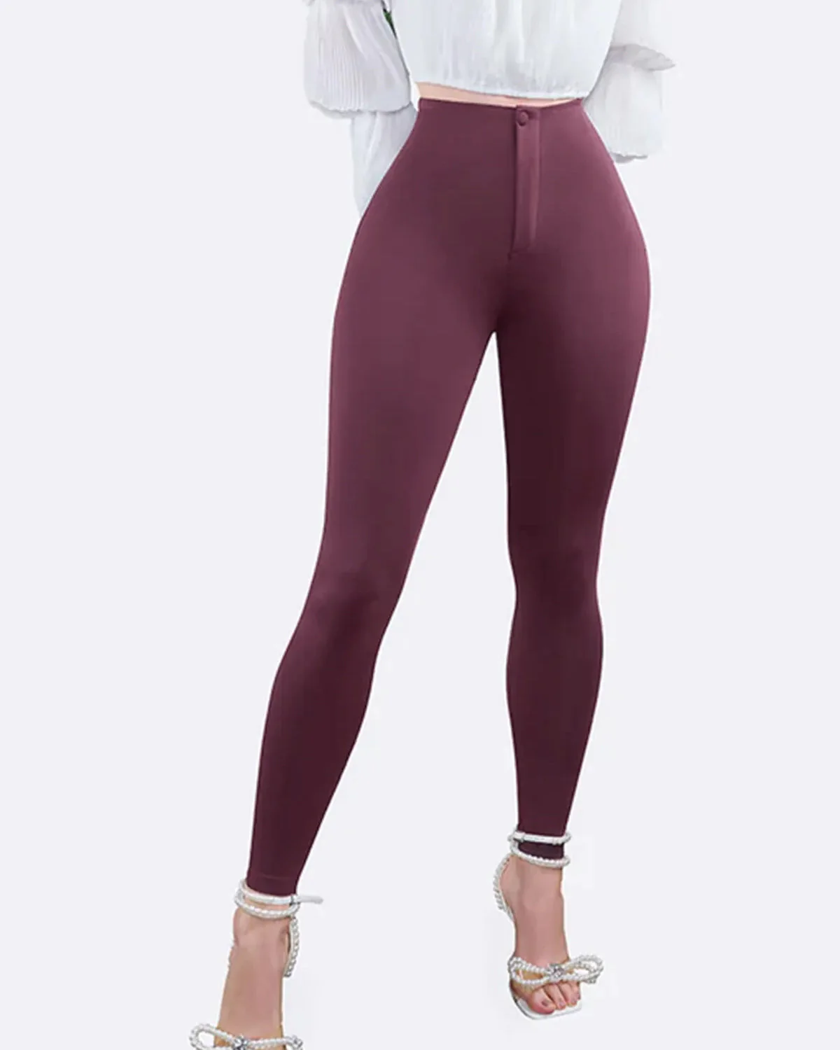 Elasticity Tummy Control High Waist Shaping Butt Lifting Slimming Leggings - Image 37
