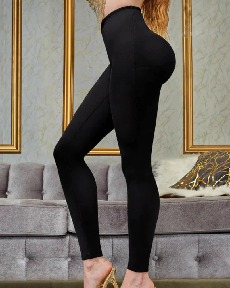 Elasticity Tummy Control High Waist Shaping Butt Lifting Slimming Leggings - Image 4