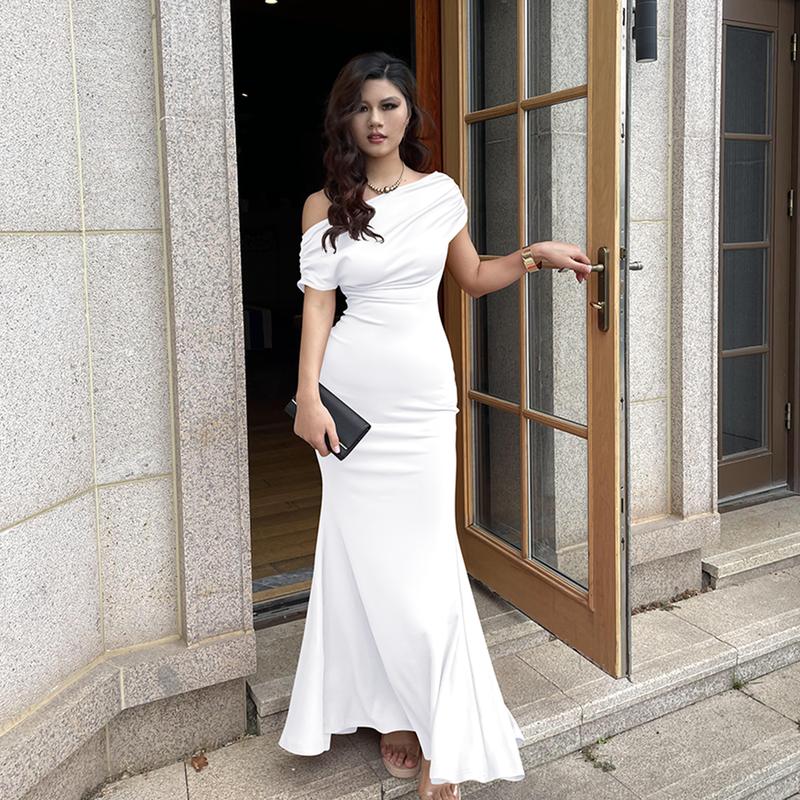 Elegant Sleeveless Off Shoulder Bodycon Long Formal Party Evening Dress - Image 7