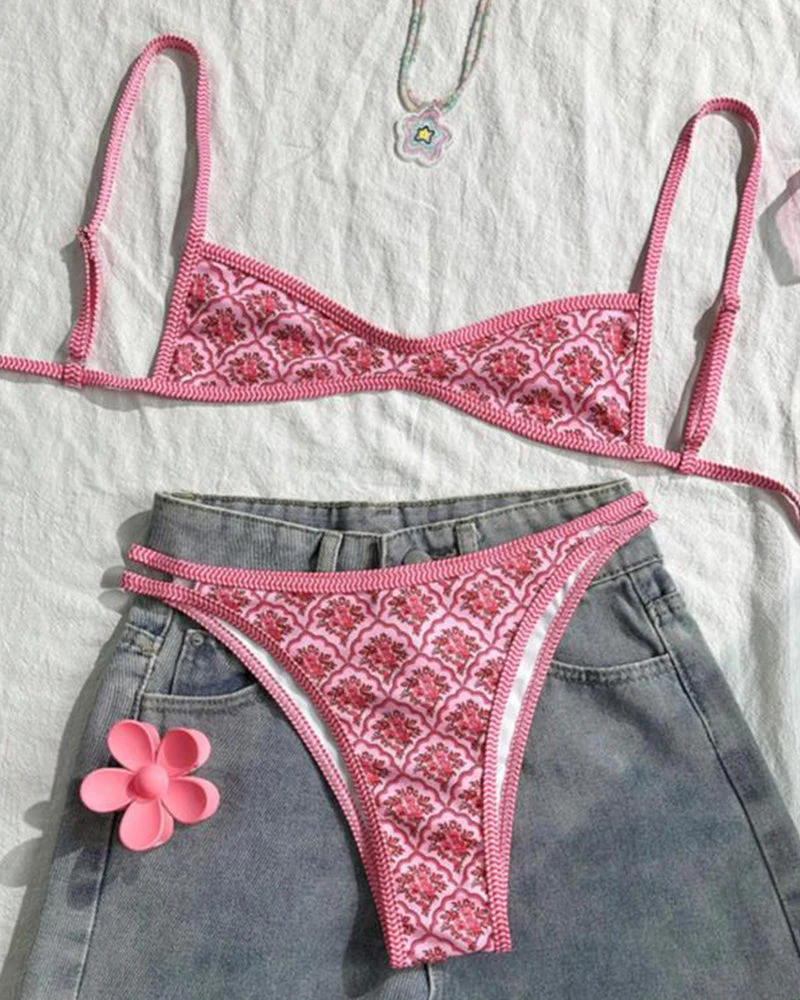 Floral Backless Two-Piece Bikini Set - Image 27