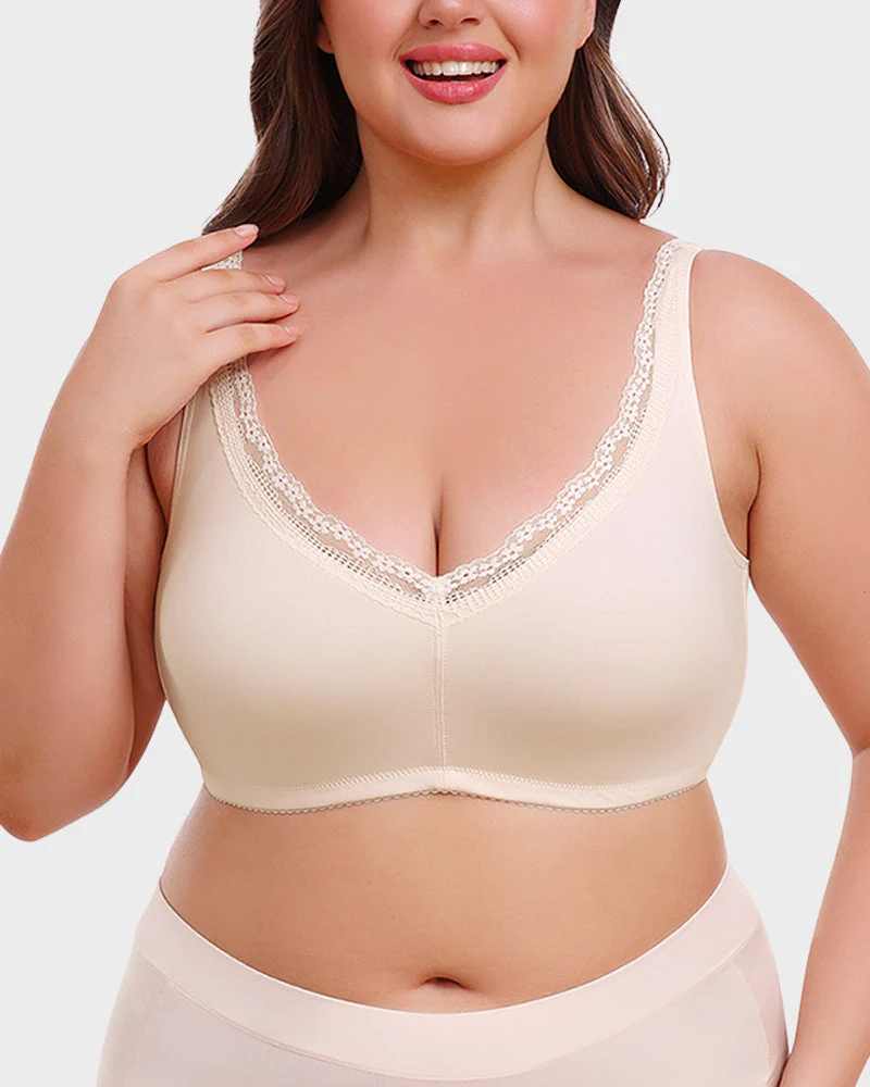 Full Coverage Lace Trim Minimizer Bra - Image 10