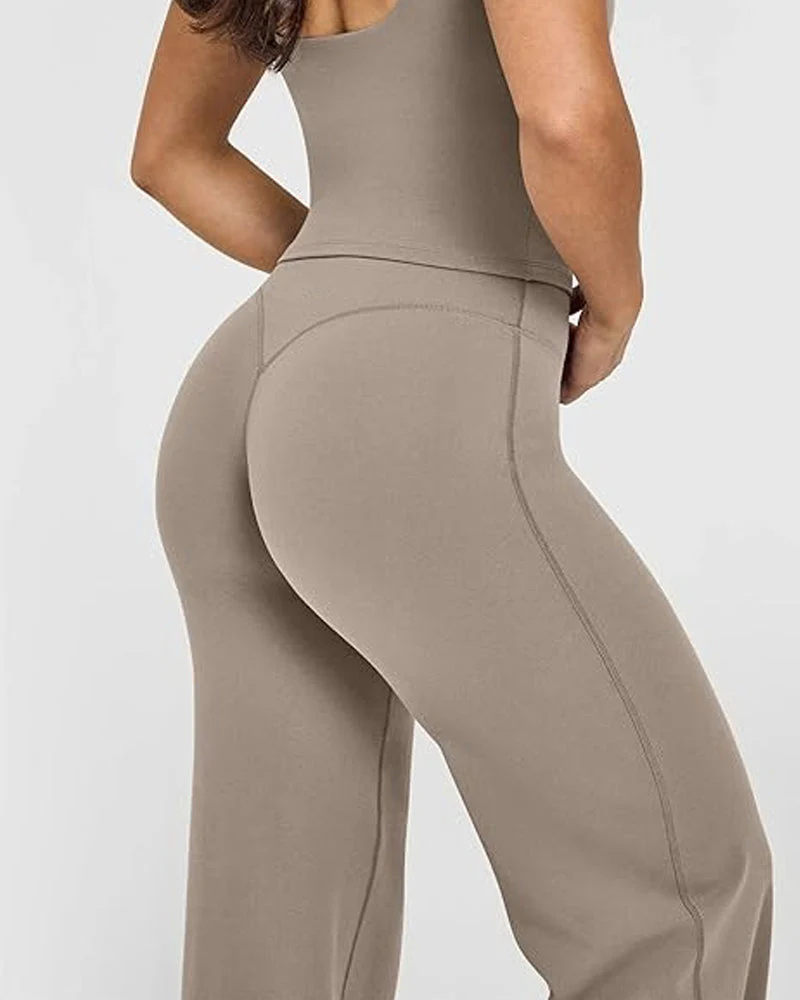 High Waist Stretch Casual Soft Straight Leg Bottoms - Image 17