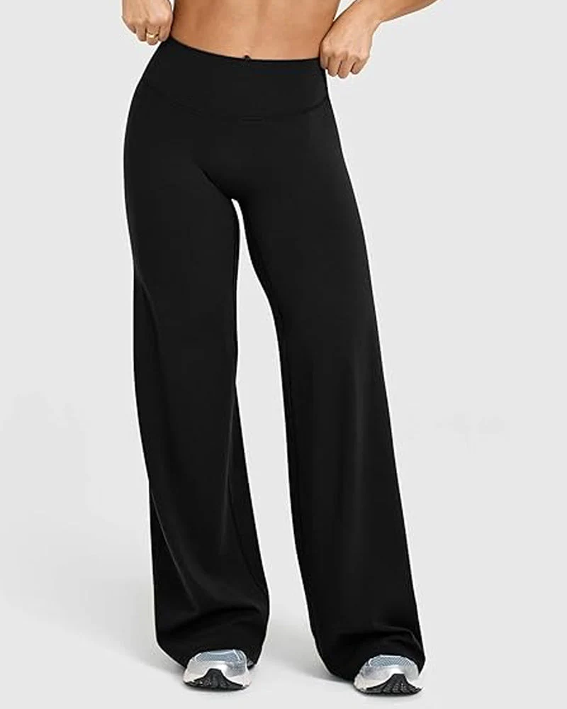 High Waist Stretch Casual Soft Straight Leg Bottoms - Image 4