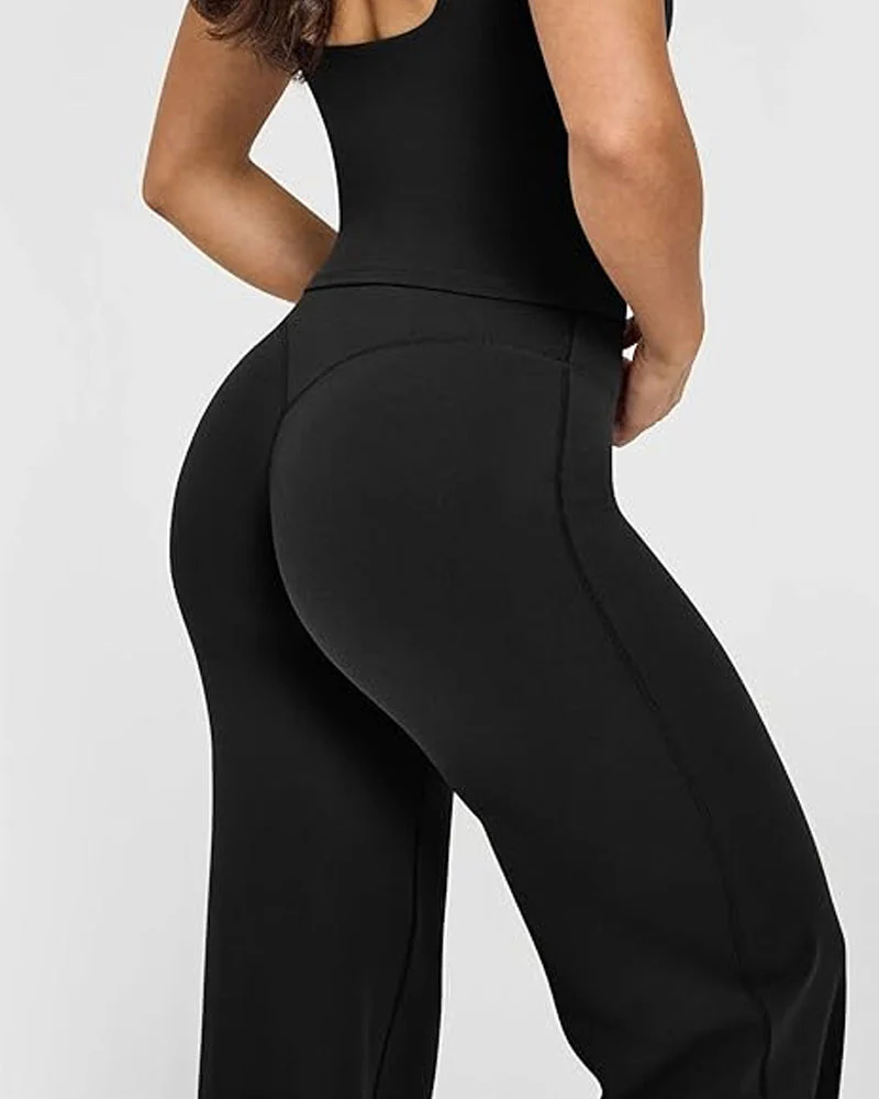 High Waist Stretch Casual Soft Straight Leg Bottoms - Image 5