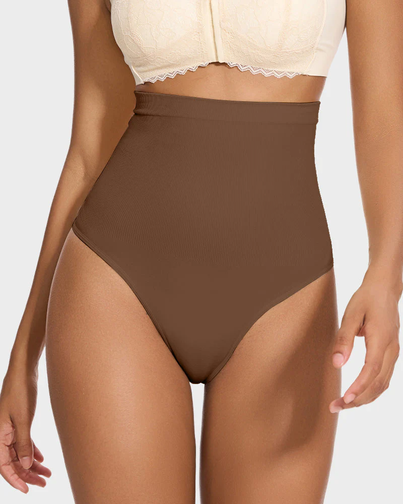 High Waist Tummy Control Thong Panty (2 Pack) - Image 10