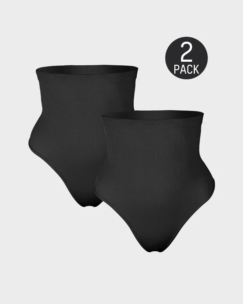 High Waist Tummy Control Thong Panty (2 Pack) - Image 18