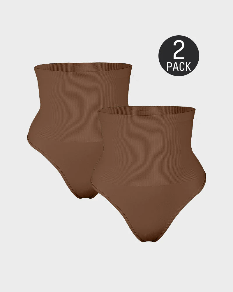 High Waist Tummy Control Thong Panty (2 Pack) - Image 26
