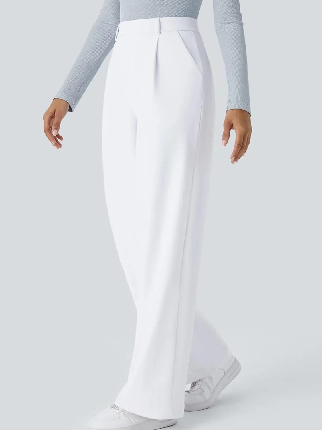 High Waisted Pocket Straight Leg Work Pants - Image 57