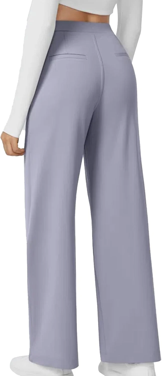 High Waisted Pocket Straight Leg Work Pants - Image 67
