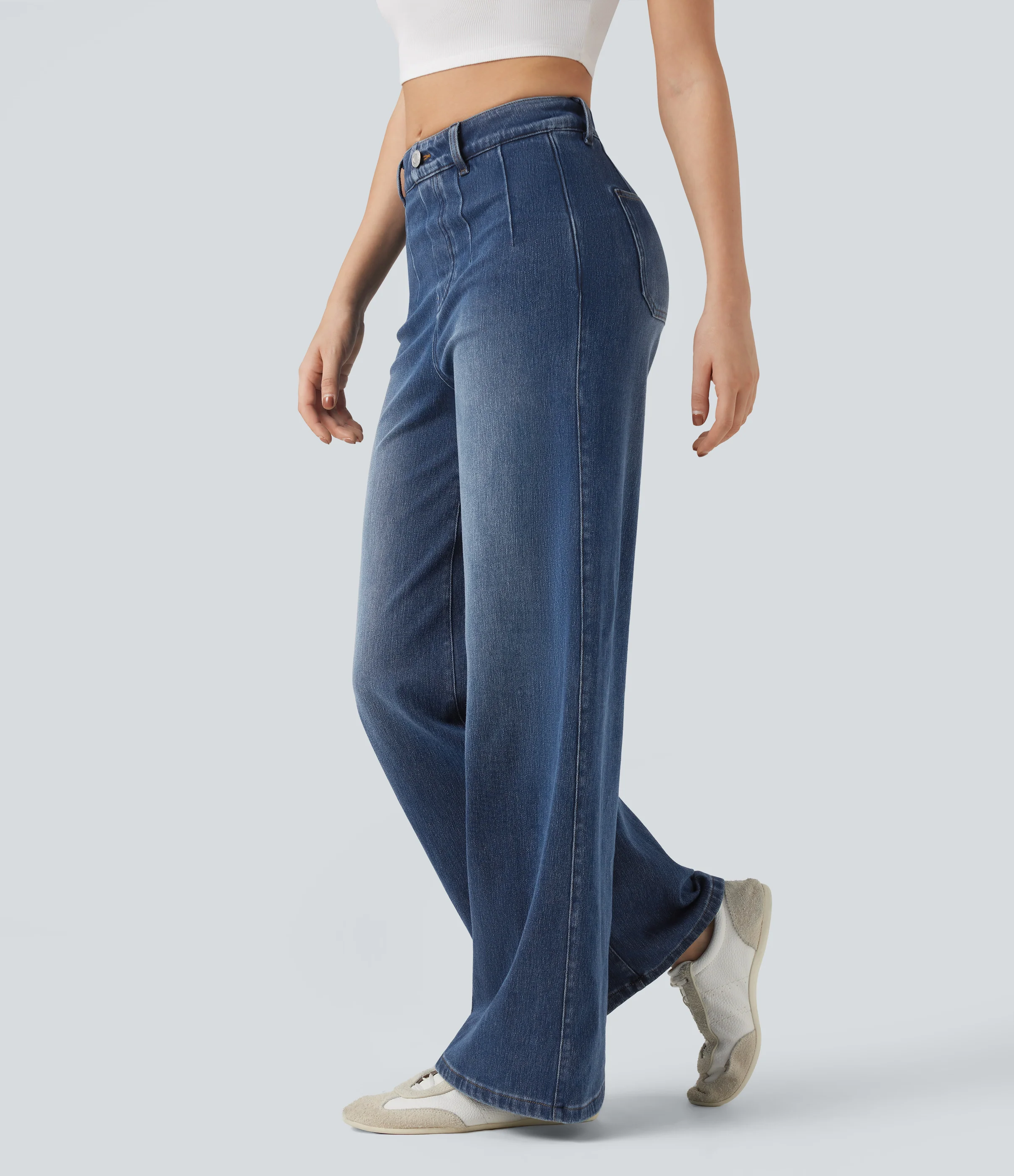 High Waisted Tummy Control  Casual Denim Jeans - Image 7