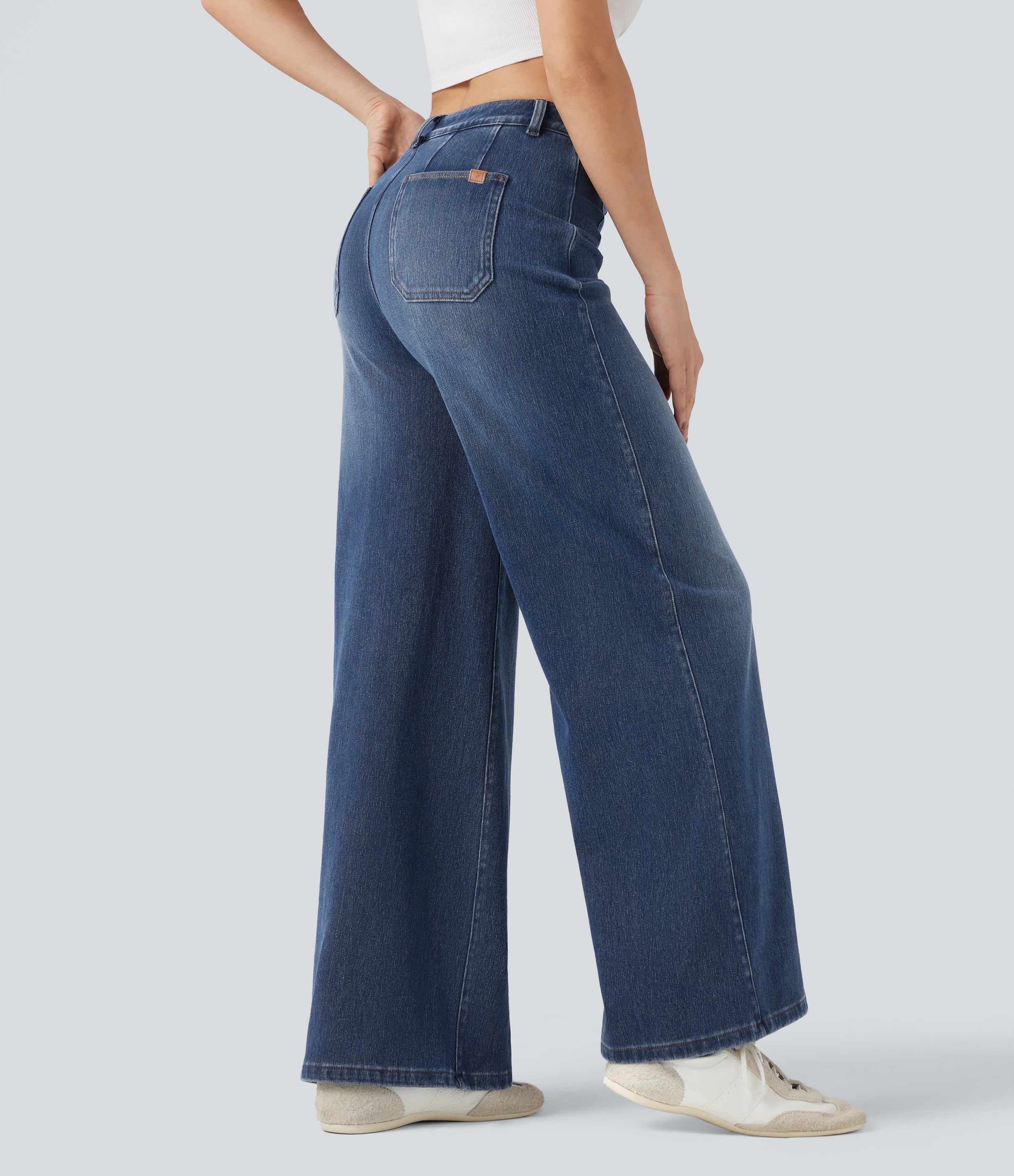 High Waisted Tummy Control  Casual Denim Jeans - Image 8