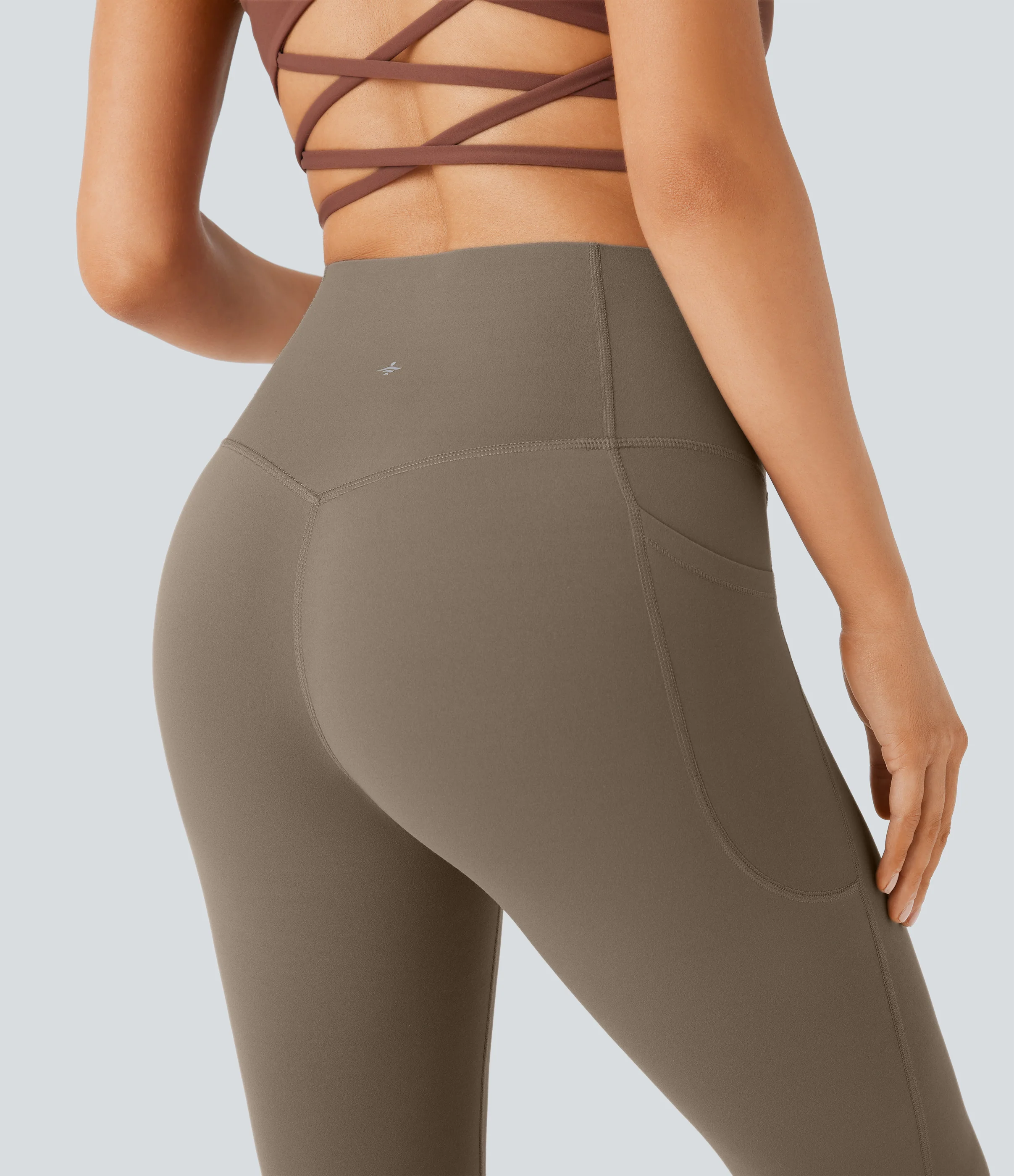 High Waisted Tummy Control Pocket Shaping Yoga Bootcut Leggings - Image 15