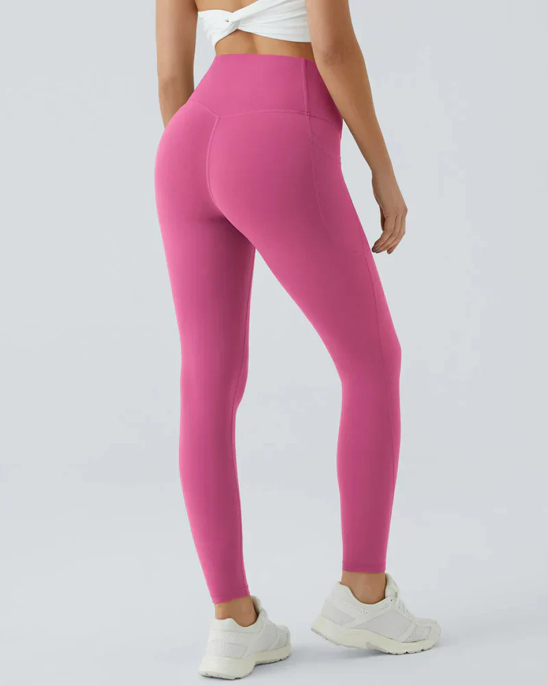 High Waisted Butt Lifting Tummy Control Side Pocket Shaping Training Leggings - Image 64