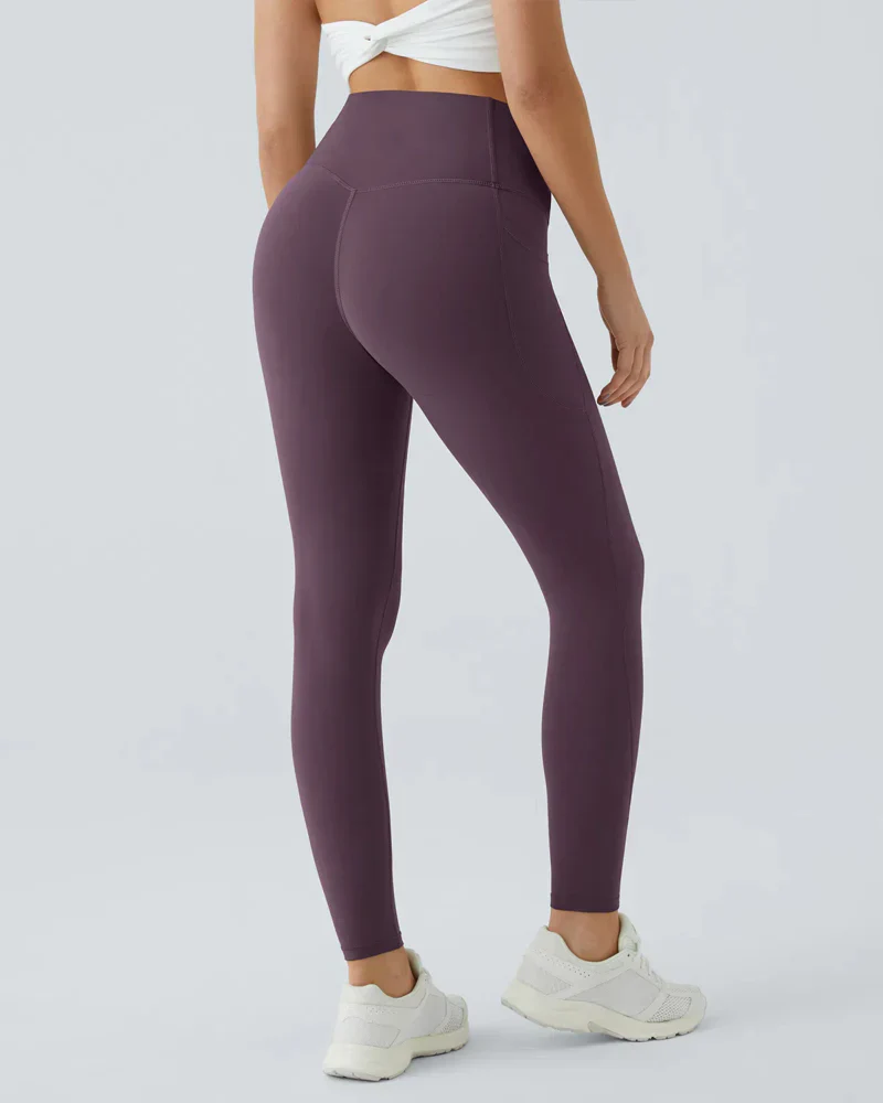High Waisted Butt Lifting Tummy Control Side Pocket Shaping Training Leggings - Image 71