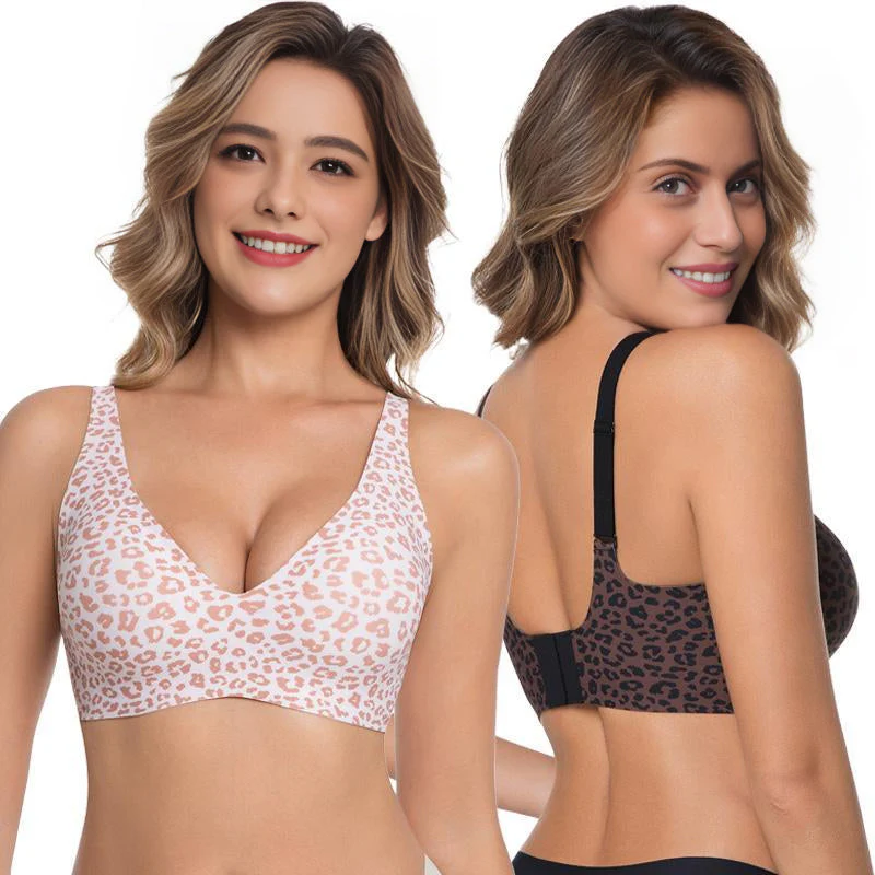 Jelly Wireless Seamless Deep V Push Up Bra - Image 12