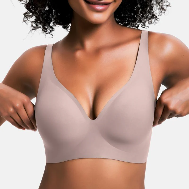 Jelly Wireless Seamless Deep V Push Up Bra - Image 8