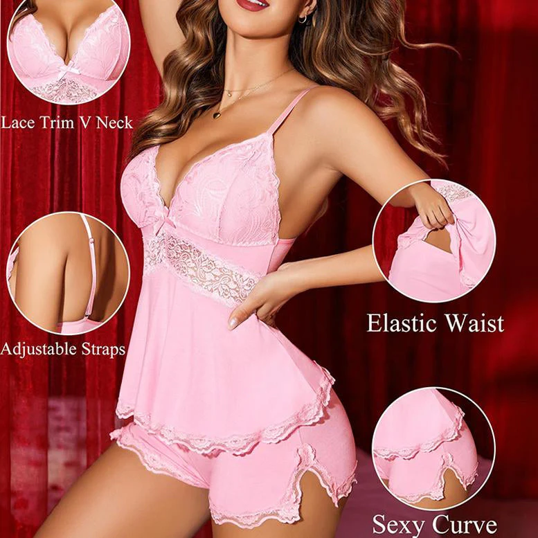 Lace Nightwear Pajamas Lounge Sets - Image 2