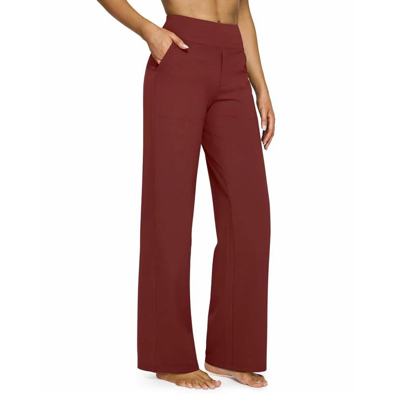 High Waisted Women's Wide Leg Pants with Pockets Business Casual Pants - Image 30