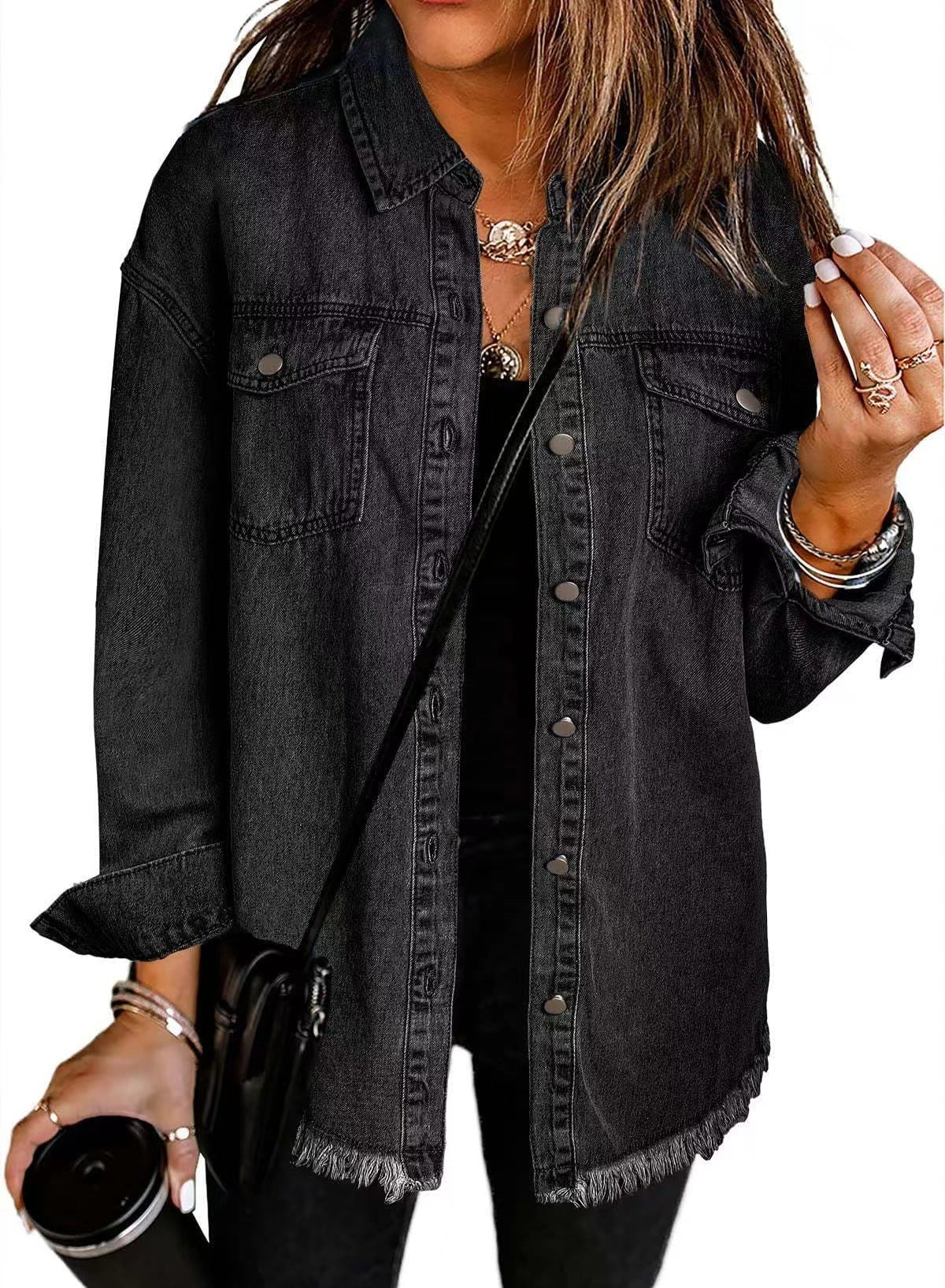 New washed denim shirt jacket - Image 10