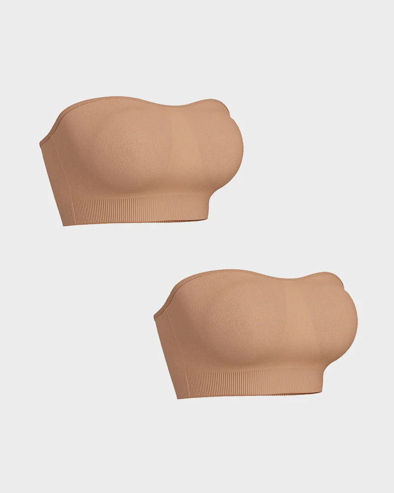 Non-Slip Bandeau Seamless Wireless Strapless Bra - Image 35