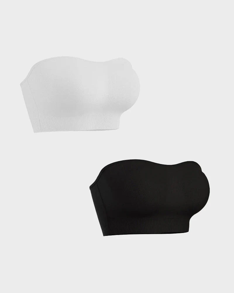 Non-Slip Bandeau Seamless Wireless Strapless Bra - Image 38