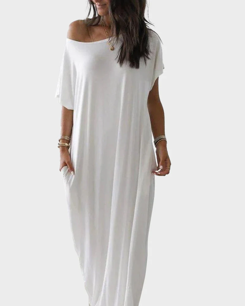 Off-Shoulder Batwing Sleeve Maxi Dress - Image 6