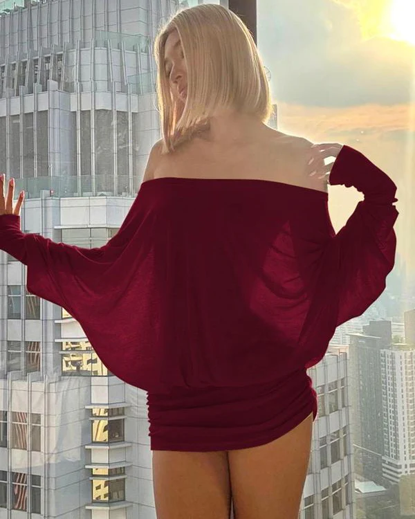 Off Shoulder Sheer Ruched Mini Dress for Party & Holiday - Image 2