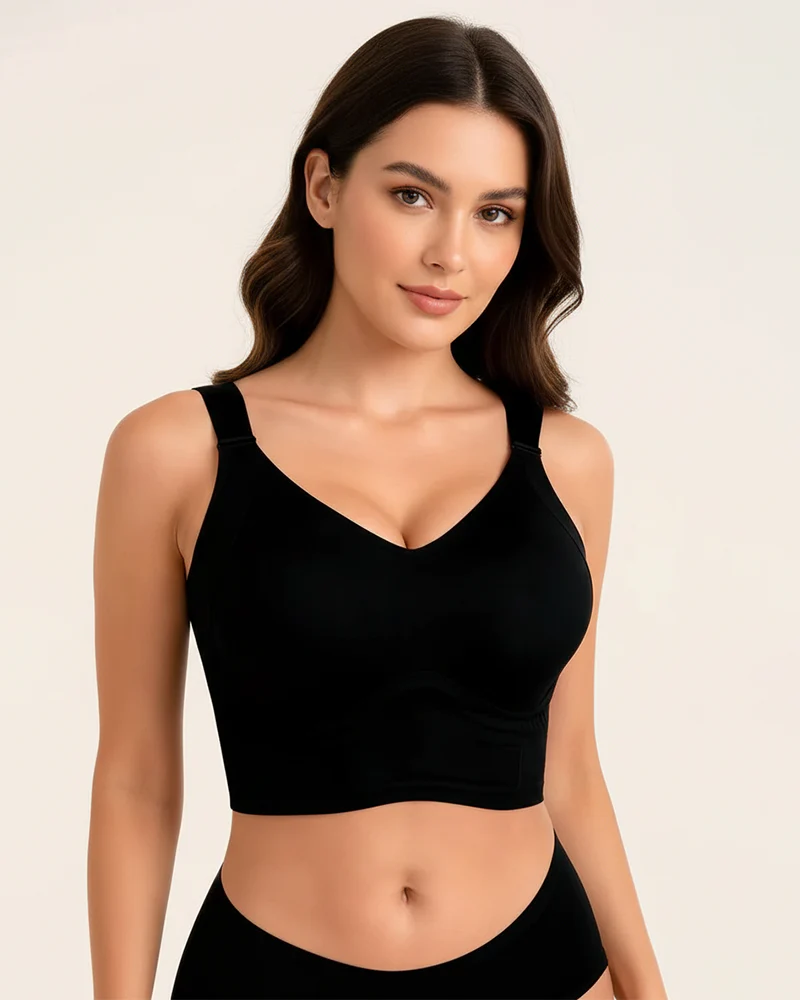 Plus Size Back Smoothing Seamless Push Up Jelly Bra - Image 5