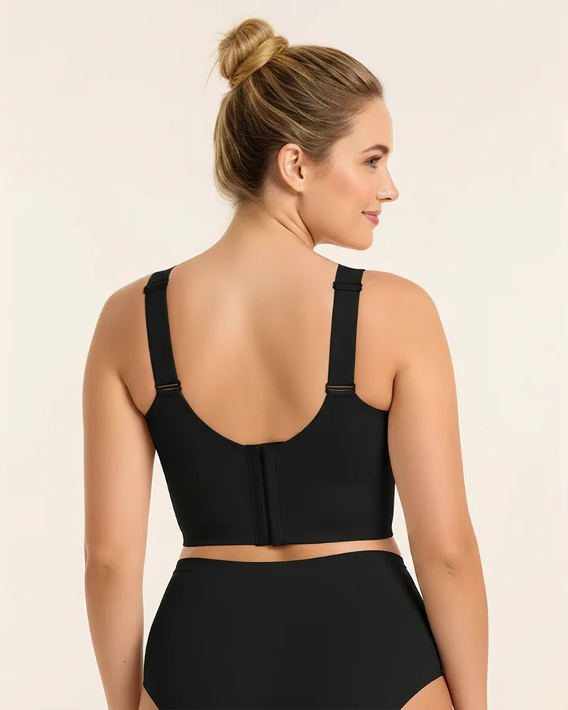 Plus Size Back Smoothing Seamless Push Up Jelly Bra - Image 6