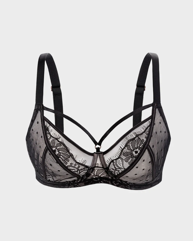 Plus Size Lace Full Coverage Minimizer Bra - Image 16