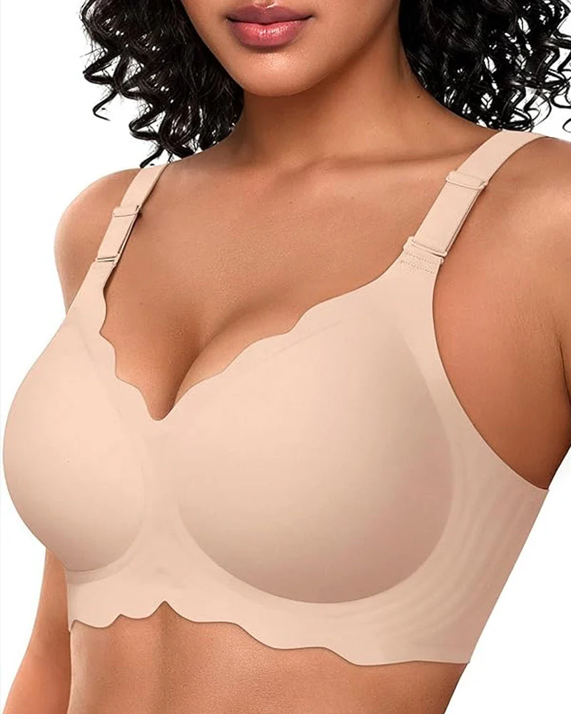 Seamless Scalloped Bras for Women Wireless Push Up Bra - Image 2