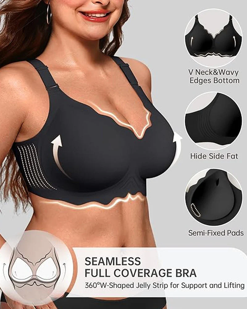 Seamless Scalloped Bras for Women Wireless Push Up Bra - Image 7
