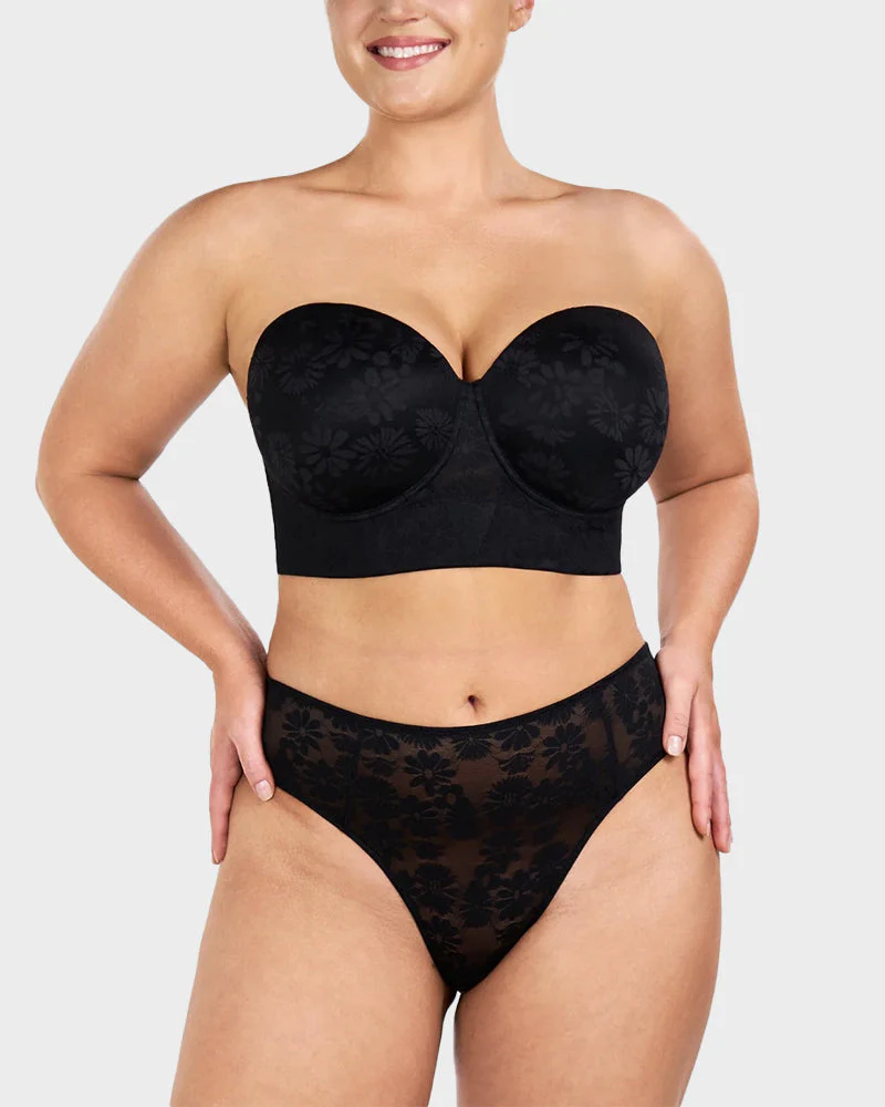 Smooth Lace Longline Strapless Underwire Bra - Image 16