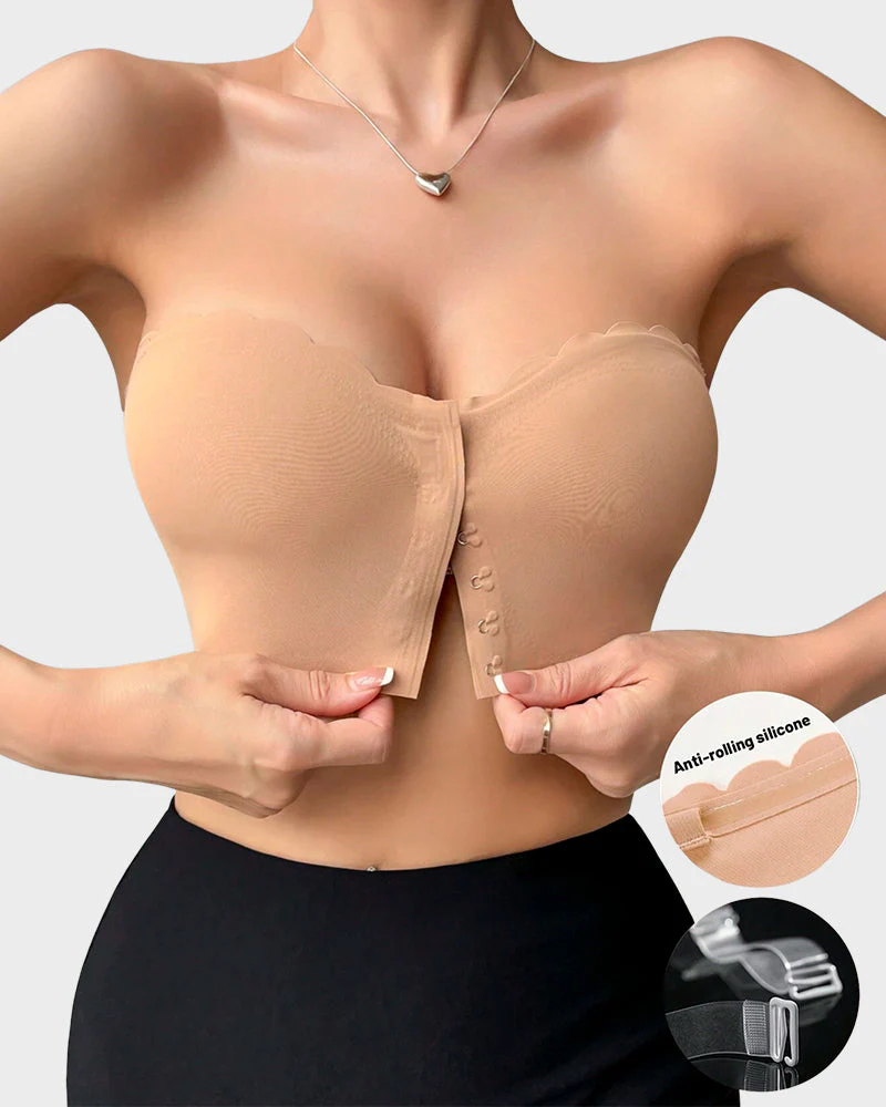 Strapless Front Closure Leopard Print Bra - Image 10