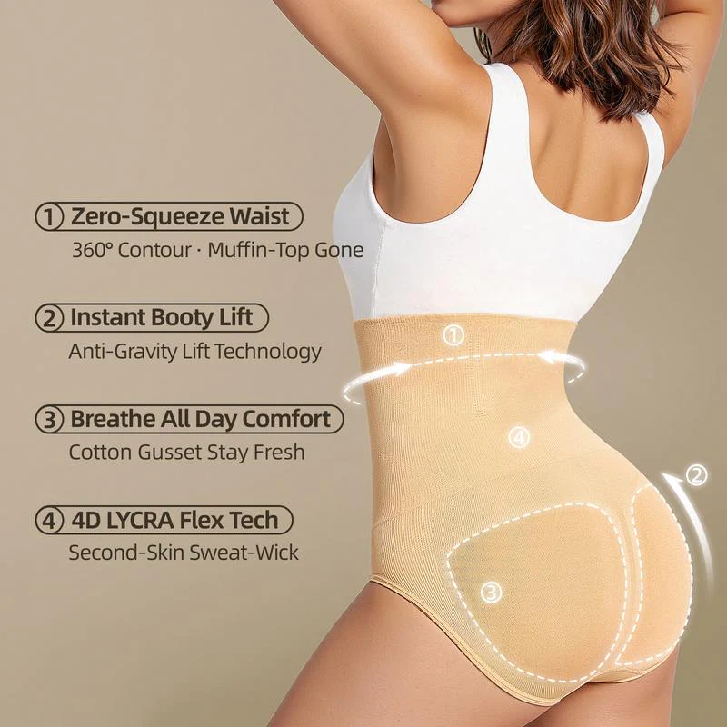 【Gravity-Defying】Women's Tummy Control Shapewear Panties Hi-Waist Body Shaper Comfy Tummy Control Cotton Underwear Slimming Briefs Compression Minimalist sexy - Image 6